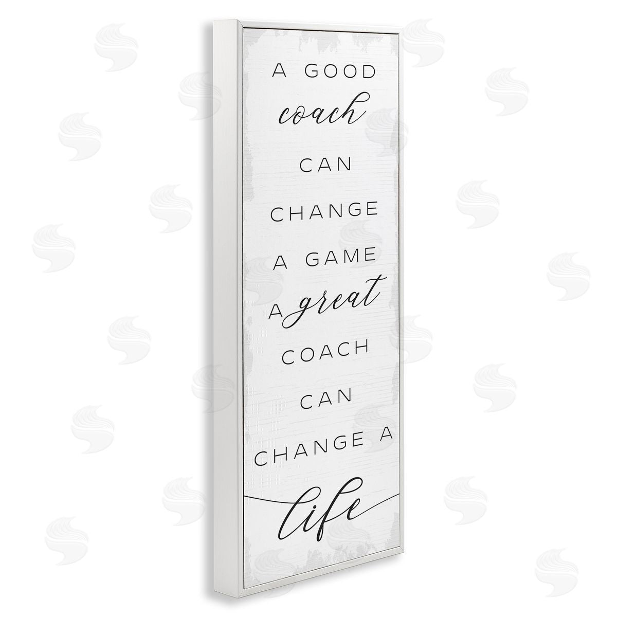 Stupell Studio A Great Coach Change's Life Sentiments Sports Appreciation White Framed Giclee Wall Art