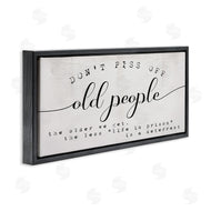 Stupell Studio | Humorous Don't PO Old People Phrase Black Off-White