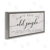Stupell Studio | Humorous Don't PO Old People Phrase Black Off-White