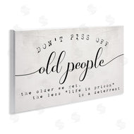Stupell Studio | Humorous Don't PO Old People Phrase Black Off-White
