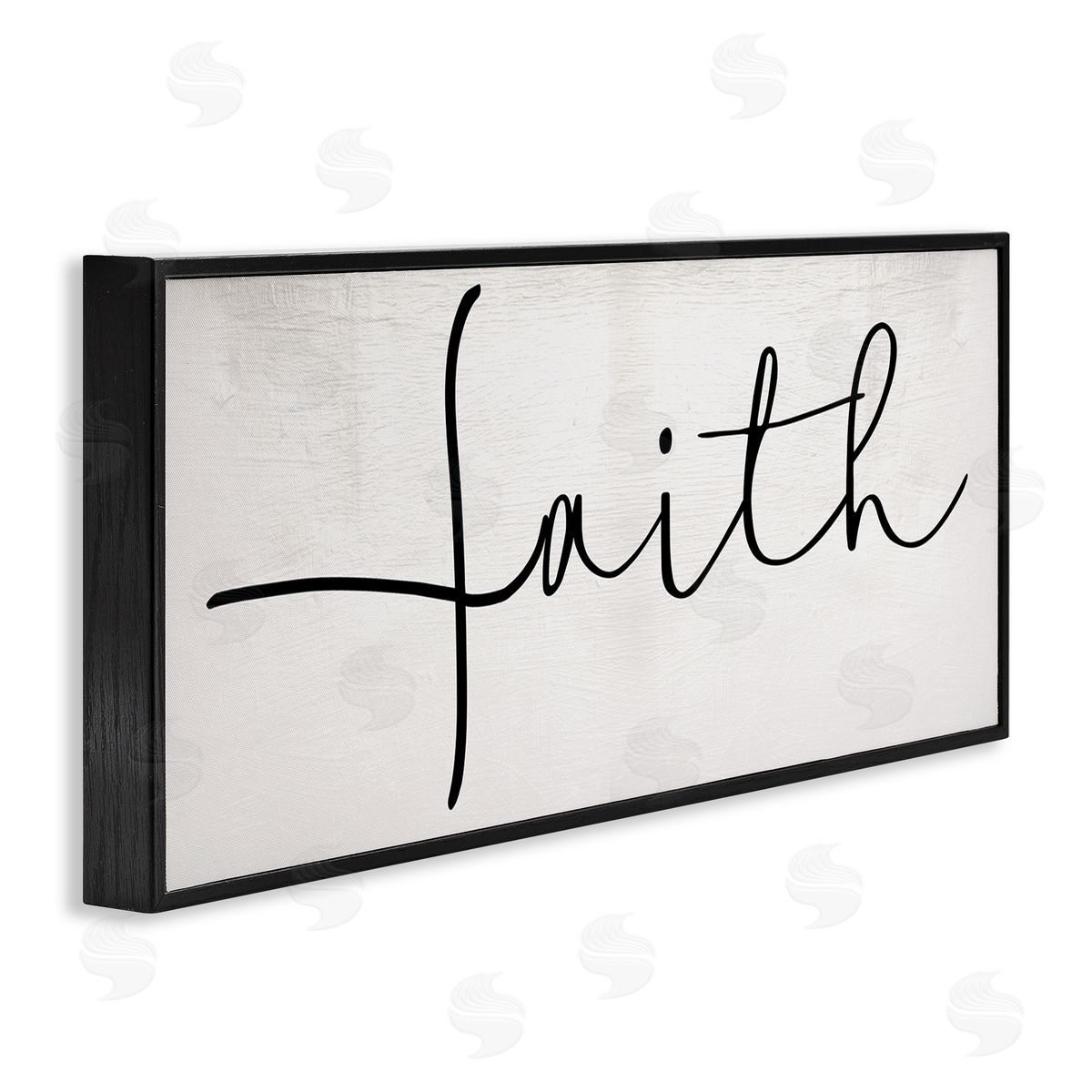 Stupell Studio Minimal Faith Text Elegant Cursive Typography Black Framed Giclee Wall Art