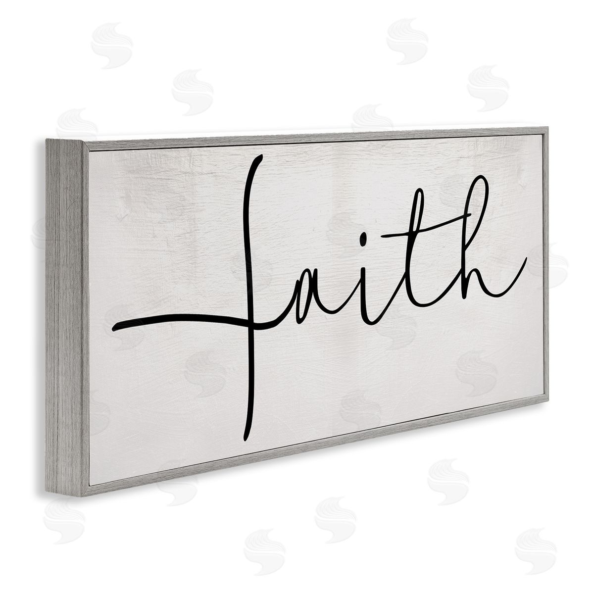 Stupell Studio Minimal Faith Text Elegant Cursive Typography Gray Framed Giclee Wall Art