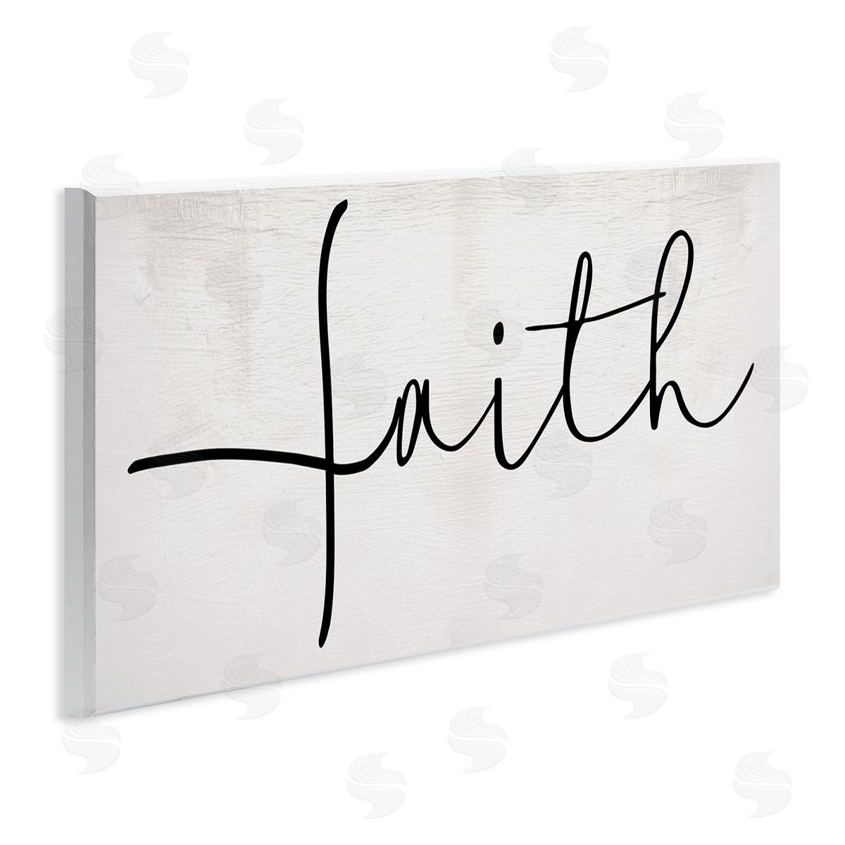Stupell Studio Minimal Faith Text Elegant Cursive Typography Wall Plaque Art