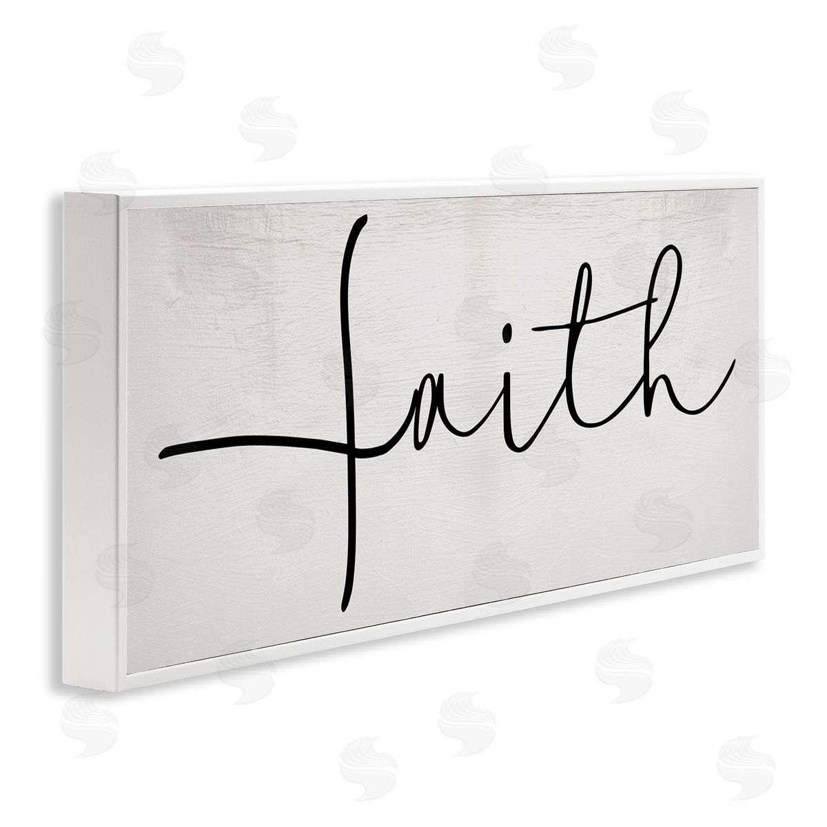 Stupell Studio Minimal Faith Text Elegant Cursive Typography White Framed Giclee Wall Art