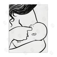 Stupell Studio | Mother Nursing Child Portrait Minimal Black White