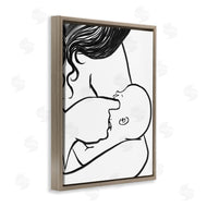Stupell Studio | Mother Nursing Child Portrait Minimal Black White