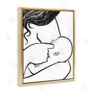 Stupell Studio | Mother Nursing Child Portrait Minimal Black White