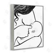 Stupell Studio | Mother Nursing Child Portrait Minimal Black White