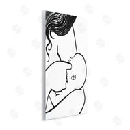 Stupell Studio | Mother Nursing Child Portrait Minimal Black White