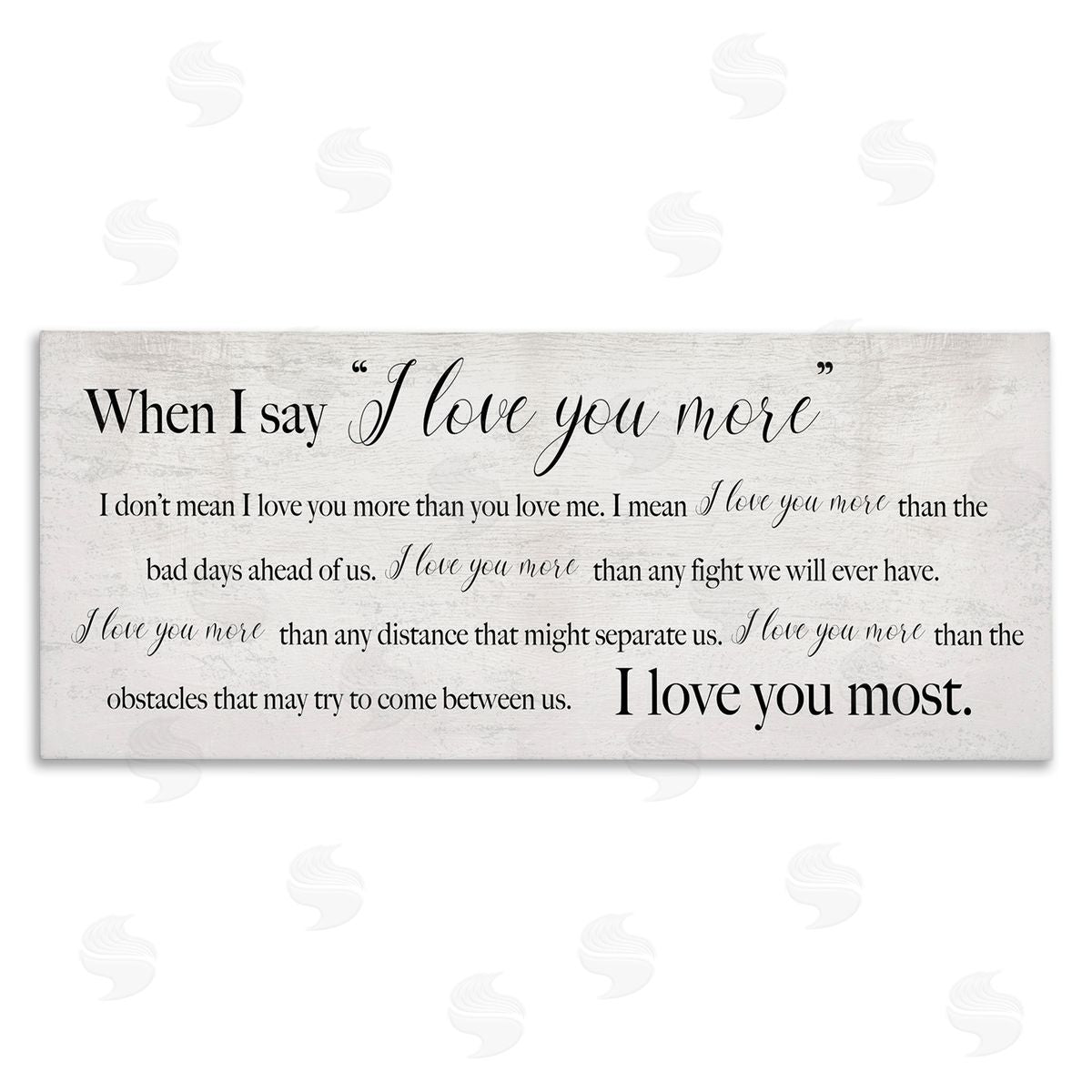 Love You Most Sentiments Canvas Wall Art, Home Decor by Stupell Studio