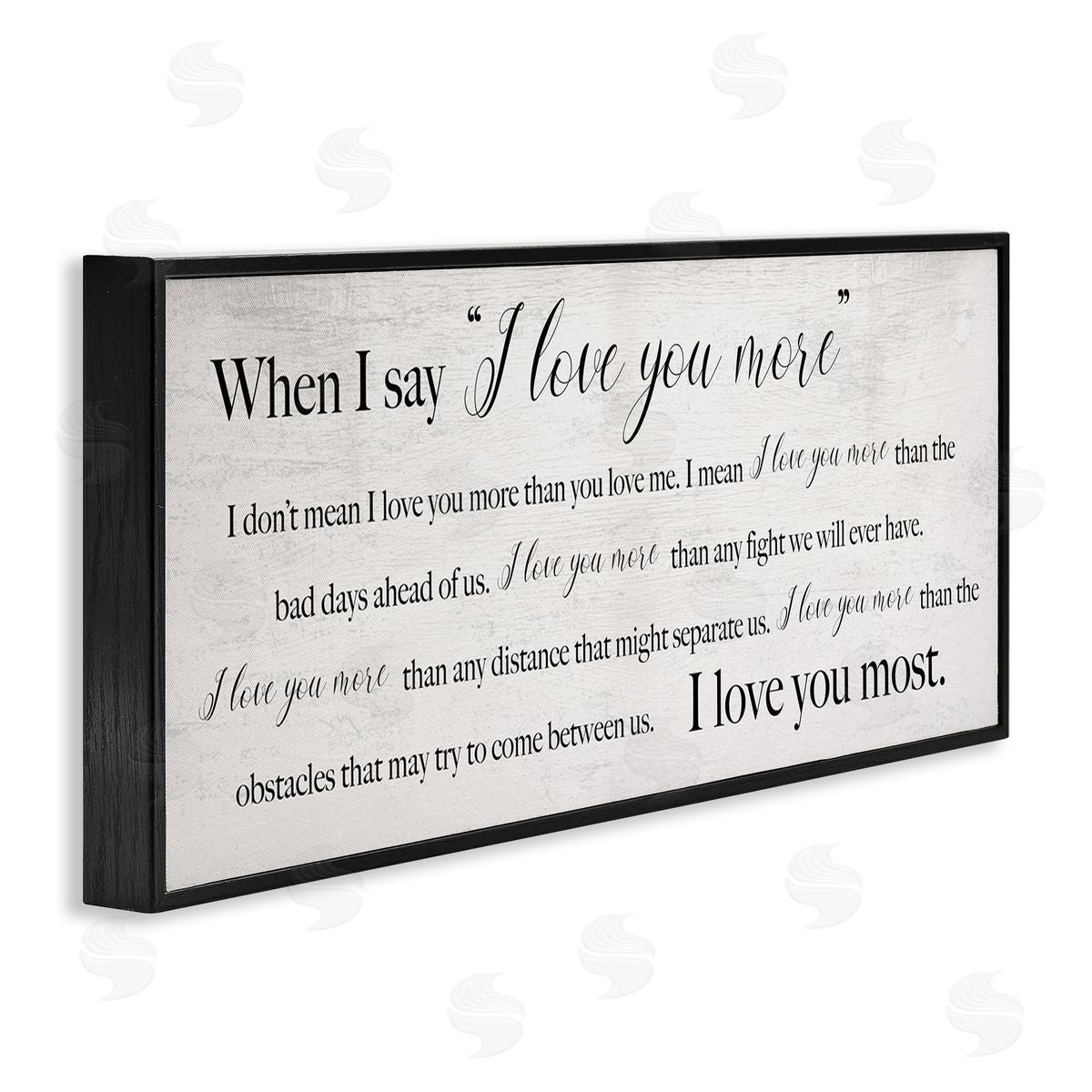 Love You Most Sentiments Black Frame Print Wall Art, Home Decor by Stupell Studio