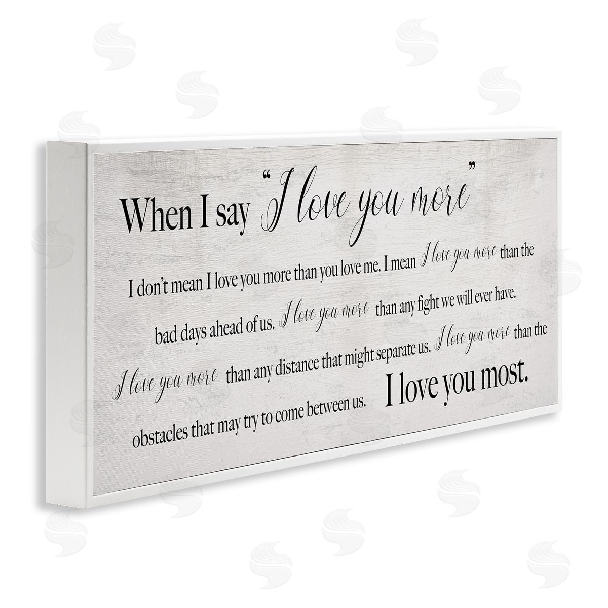 Love You Most Sentiments White Frame Print Wall Art, Home Decor by Stupell Studio
