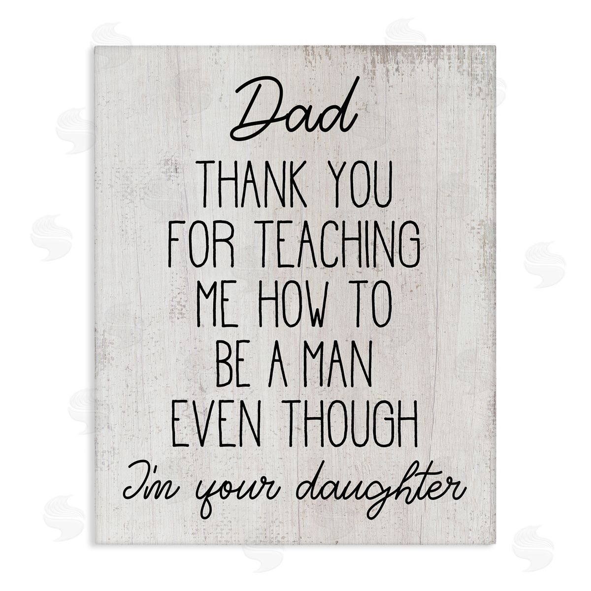 Stupell Studio Dad Thank You Phrase Family Daughter Humor Canvas Wall Art