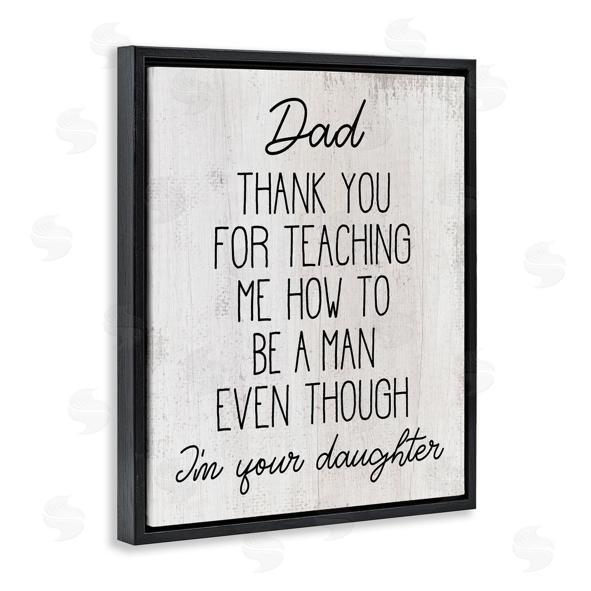Stupell Studio Dad Thank You Phrase Family Daughter Humor Black Floater Frame Canvas Art