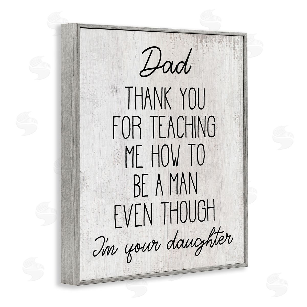 Stupell Studio Dad Thank You Phrase Family Daughter Humor Gray Framed Giclee Wall Art