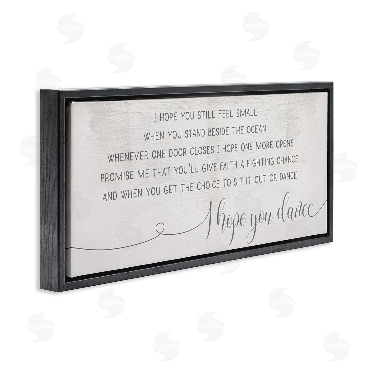 Stupell Studio Faith Fighting Chance Phrase Romantic Dance Quote Black Floater Frame Canvas Art