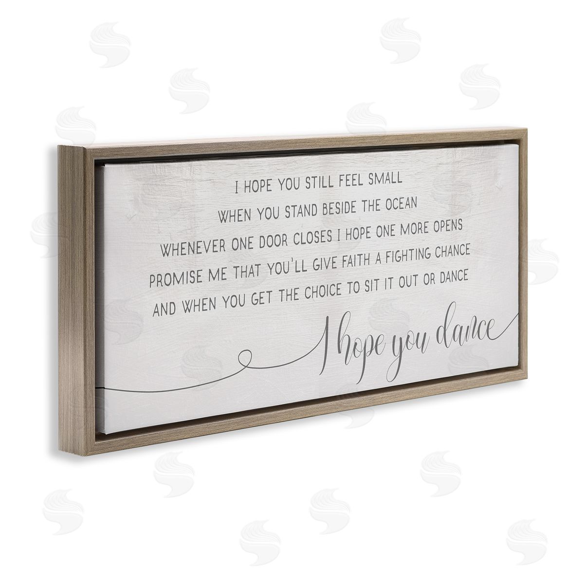Stupell Studio Faith Fighting Chance Phrase Romantic Dance Quote Brown Floater Frame Canvas Art