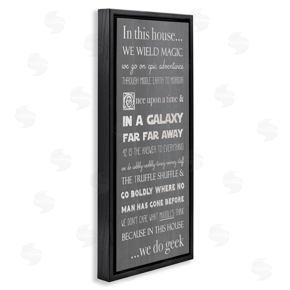 Family Movie Night Phrases Black Floating Frame Canvas Wall Art, Home Decor by Stupell Studio