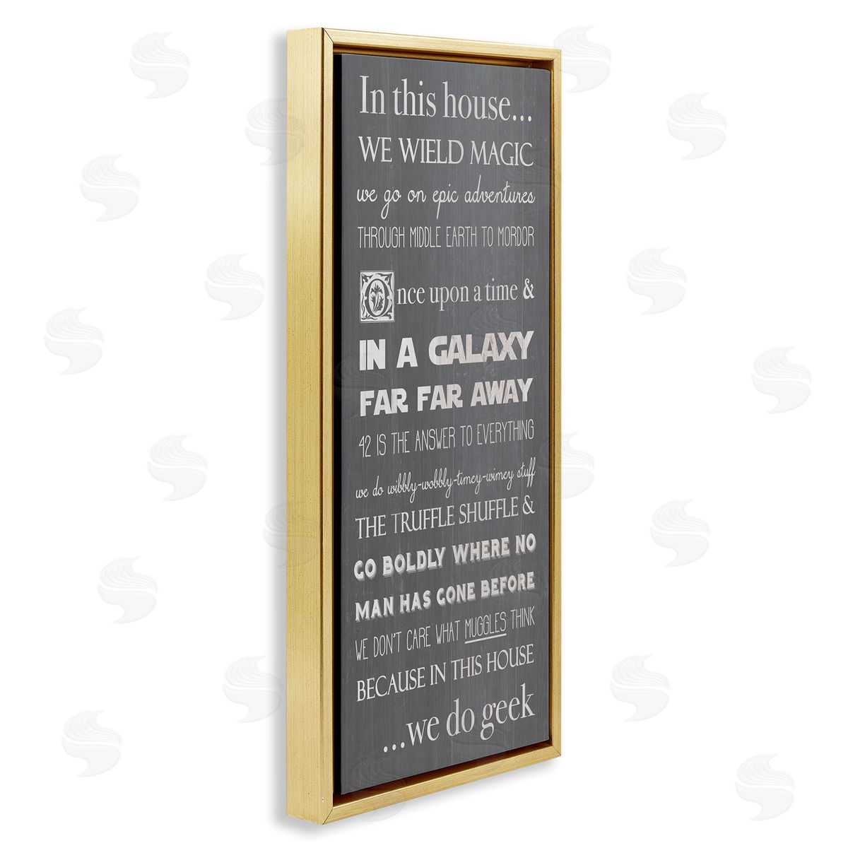 Family Movie Night Phrases Gold Floating Frame Canvas Wall Art, Home Decor by Stupell Studio