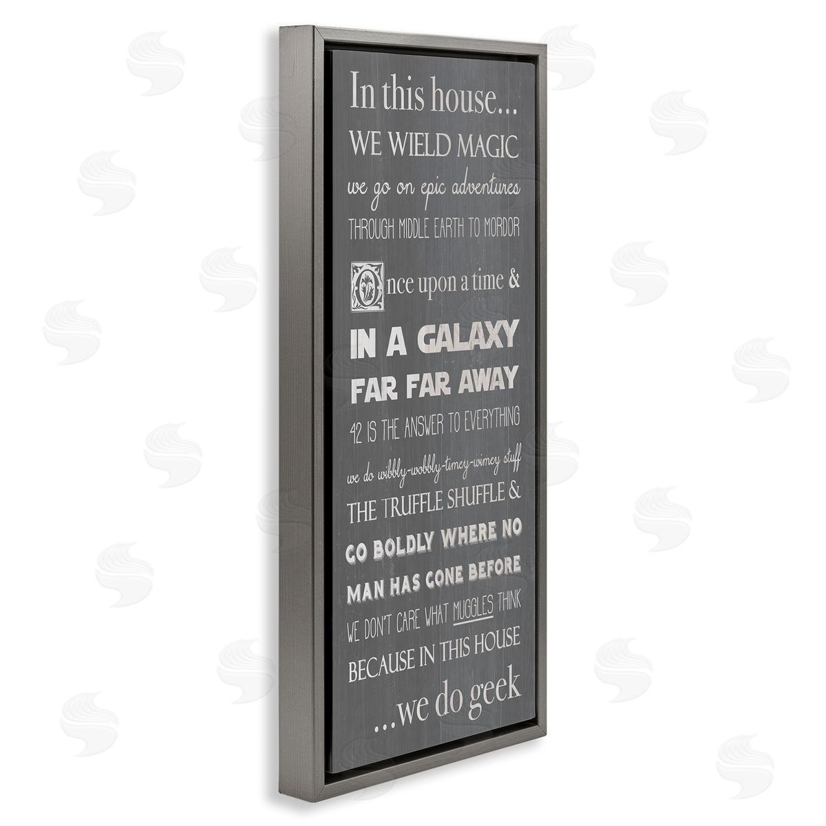 Family Movie Night Phrases Grey Floating Frame Canvas Wall Art, Home Decor by Stupell Studio