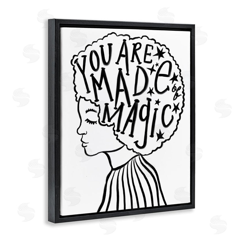 Stupell Studio | Made of Magic Phrase Children's Hair Portrait