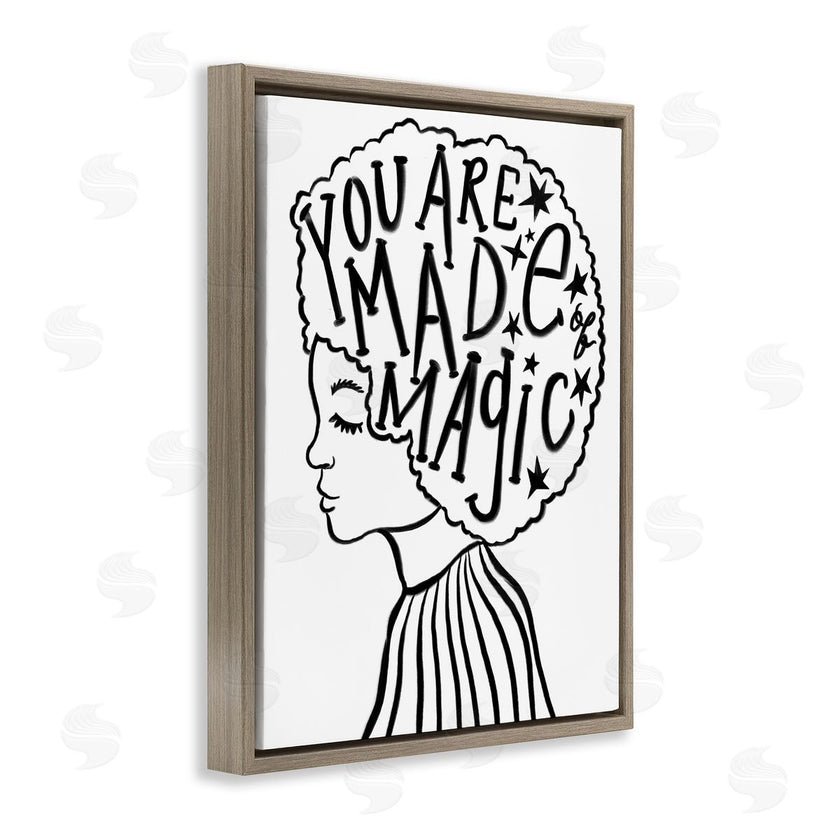 Stupell Studio | Made of Magic Phrase Children's Hair Portrait