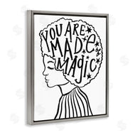 Stupell Studio | Made of Magic Phrase Children's Hair Portrait