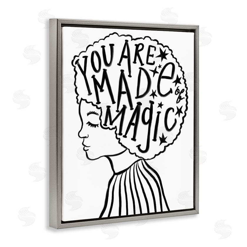 Stupell Studio | Made of Magic Phrase Children's Hair Portrait