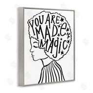 Stupell Studio | Made of Magic Phrase Children's Hair Portrait