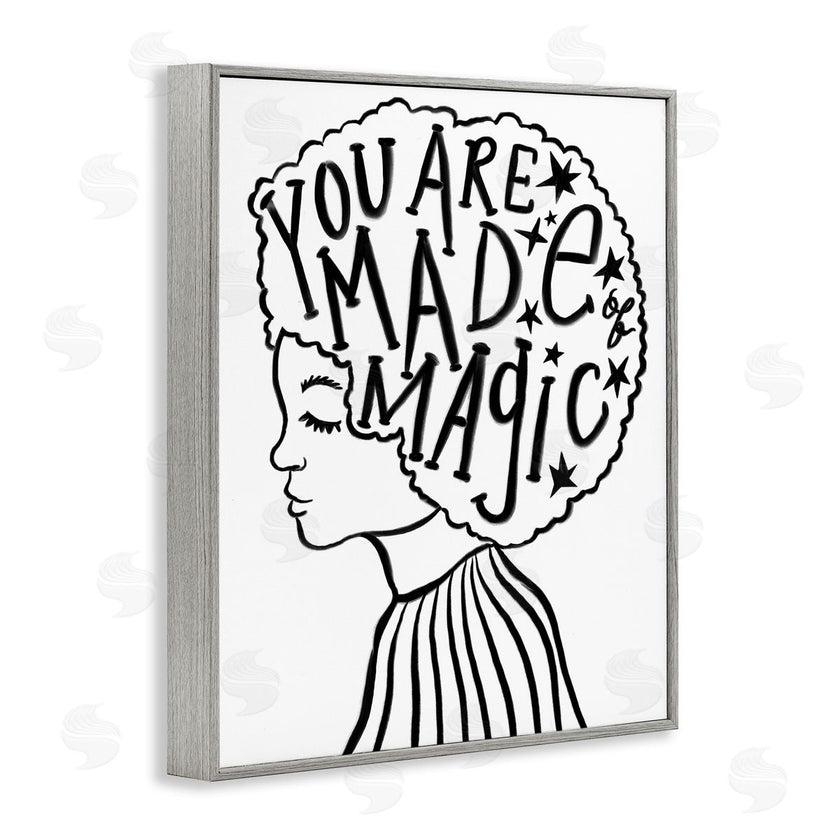 Stupell Studio | Made of Magic Phrase Children's Hair Portrait