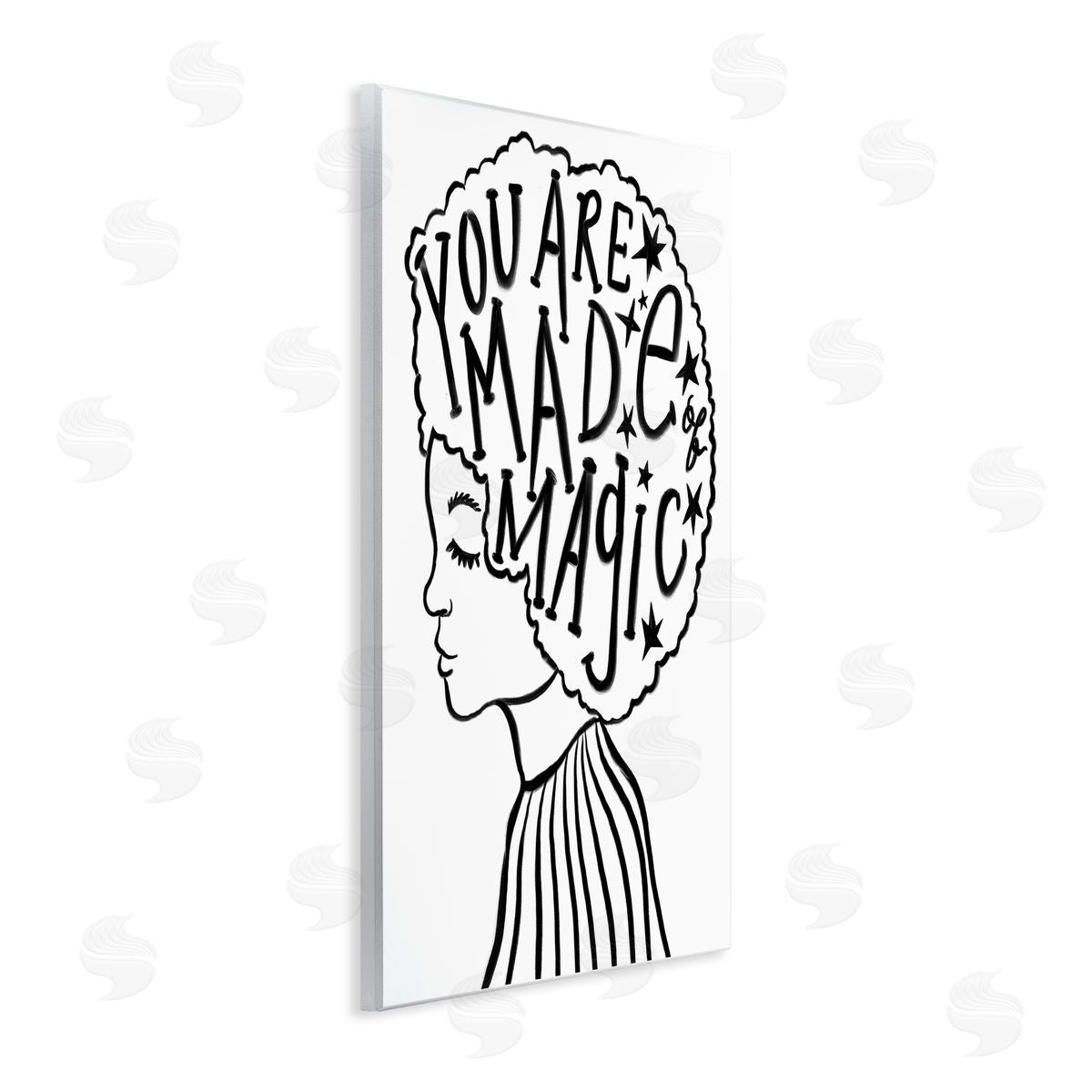 Stupell Studio Made of Magic Phrase Children's Hair Portrait Wall Plaque Art