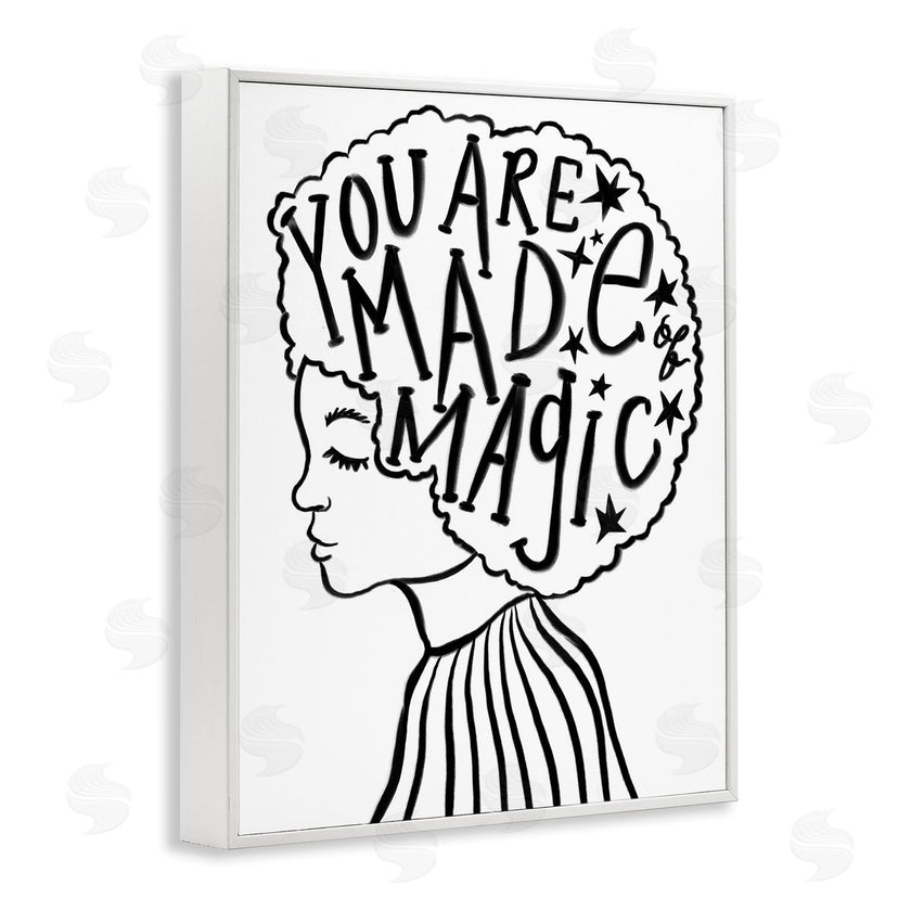 Stupell Studio | Made of Magic Phrase Children's Hair Portrait