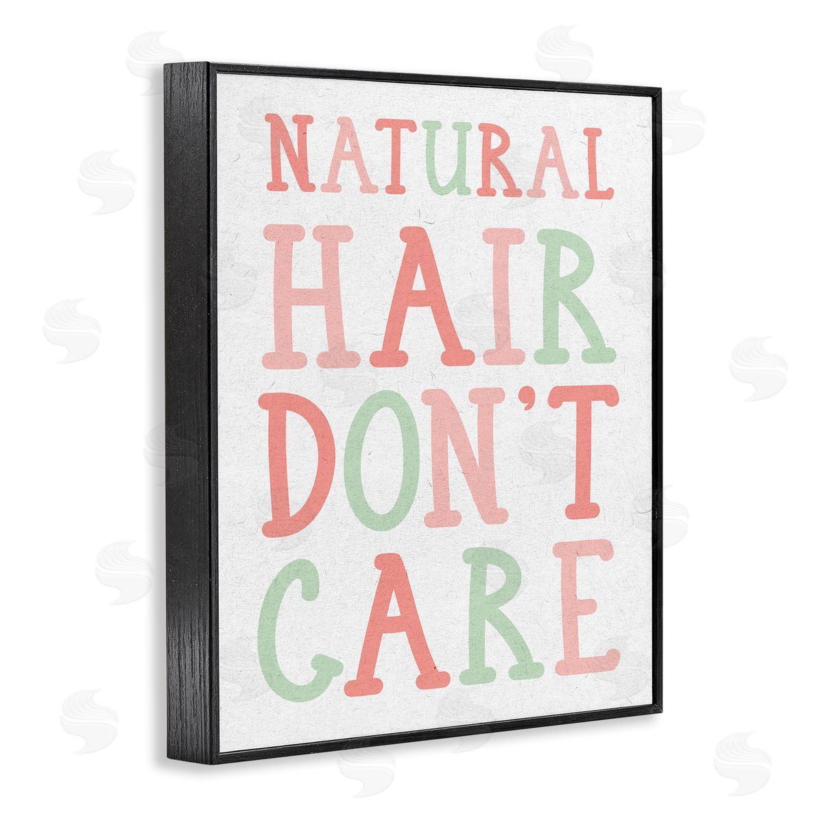 Stupell Studio Natural Hair Don't Care Phrase Pink Green Font Black Framed Giclee Wall Art