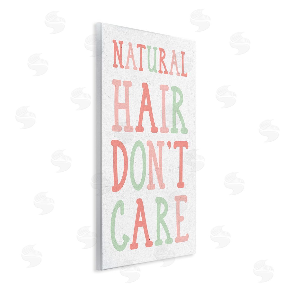 Stupell Studio Natural Hair Don't Care Phrase Pink Green Font Wall Plaque Art