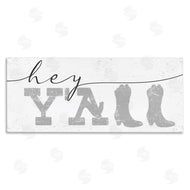 Stupell Studio | Hey Y'all Phrase Western Cowboy Distressed Typography