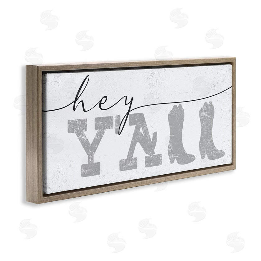 Stupell Studio | Hey Y'all Phrase Western Cowboy Distressed Typography