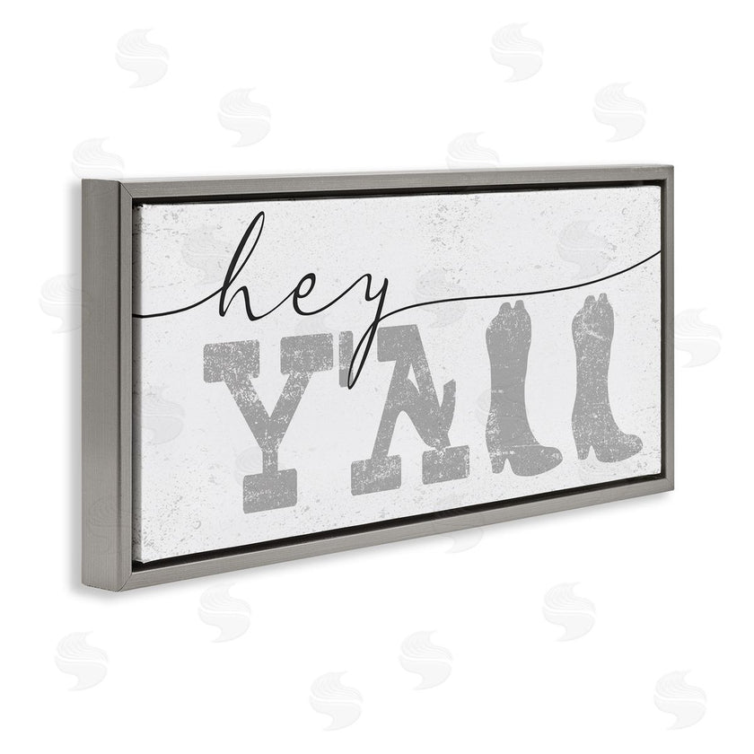 Stupell Studio | Hey Y'all Phrase Western Cowboy Distressed Typography