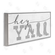 Stupell Studio | Hey Y'all Phrase Western Cowboy Distressed Typography