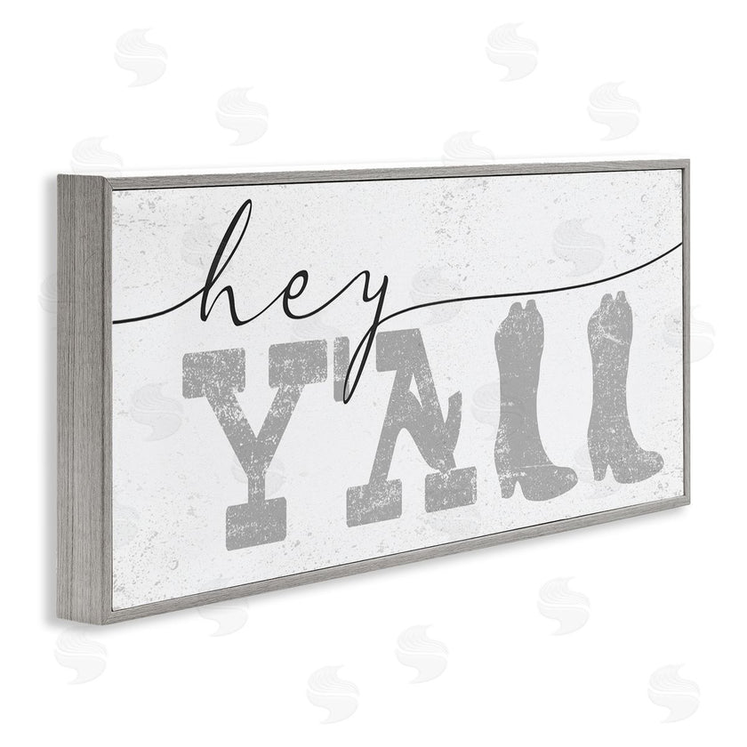Stupell Studio | Hey Y'all Phrase Western Cowboy Distressed Typography