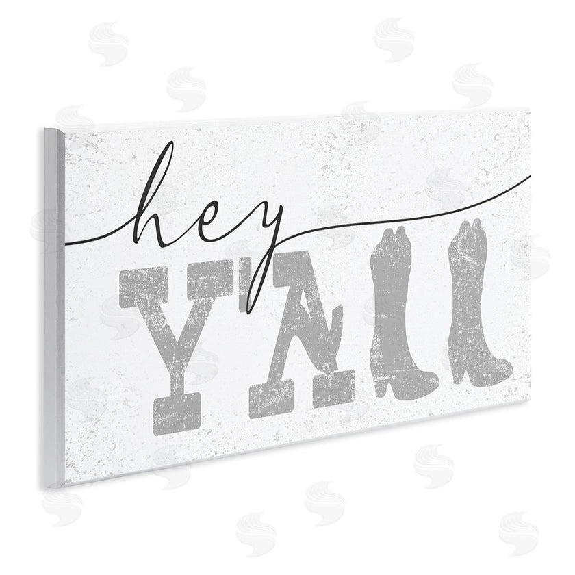 Stupell Studio | Hey Y'all Phrase Western Cowboy Distressed Typography
