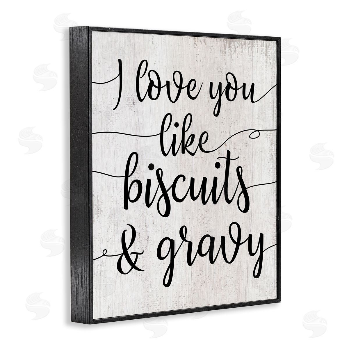 Stupell Studio Love You Like Biscuits & Gravy Romantic Sentiment Black Framed Giclee Wall Art