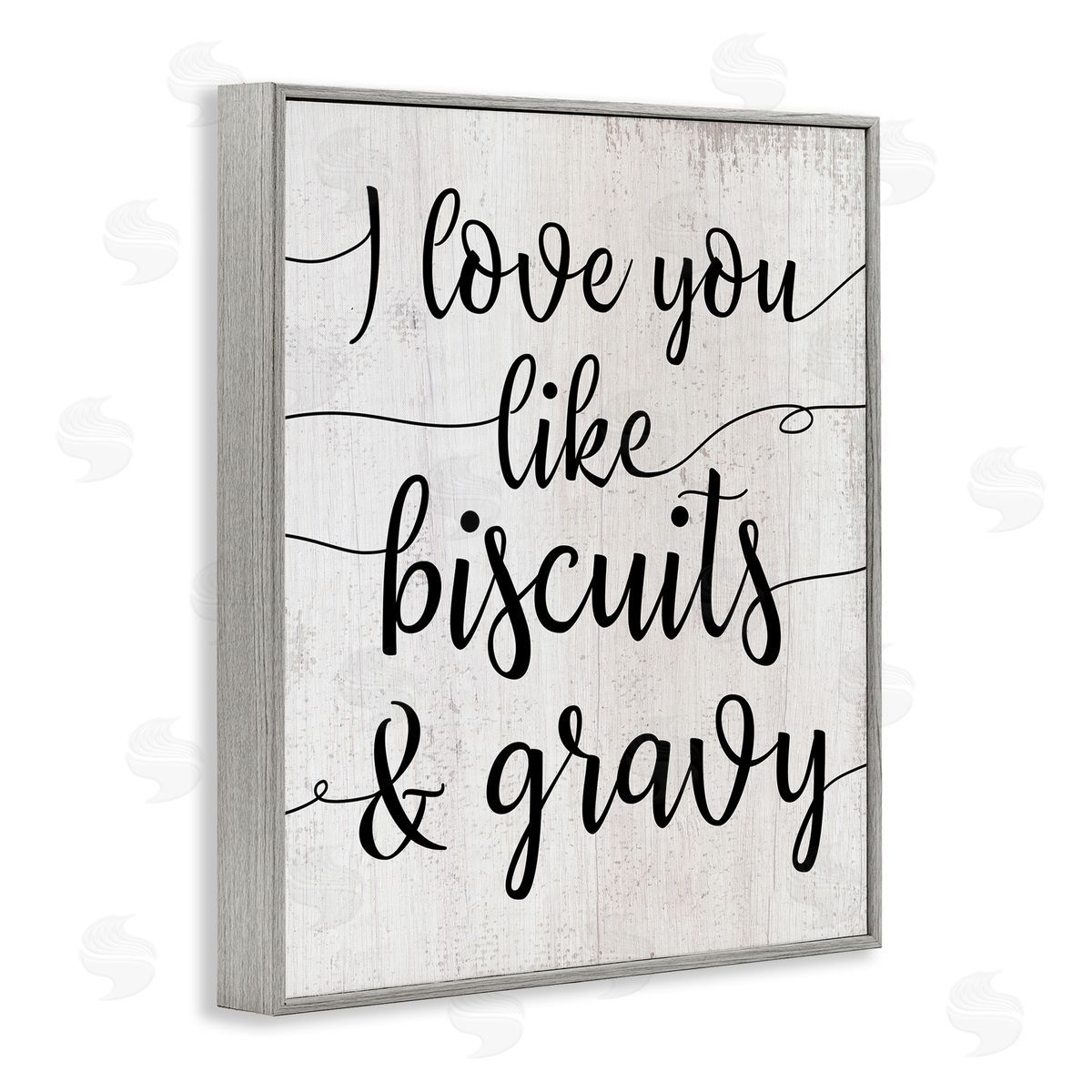 Stupell Studio Love You Like Biscuits & Gravy Romantic Sentiment Gray Framed Giclee Wall Art