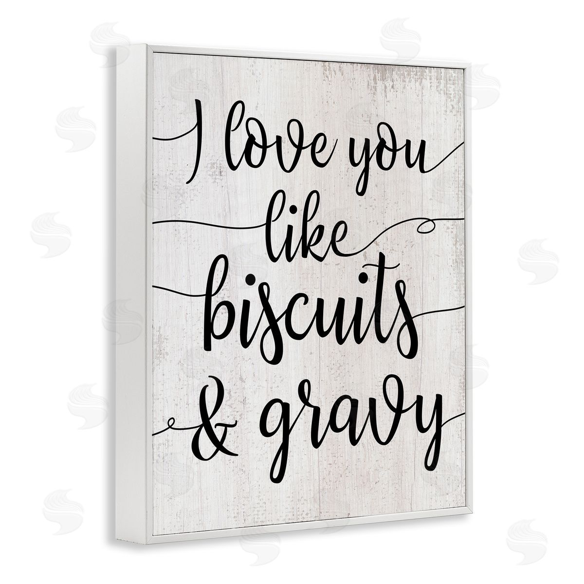 Stupell Studio Love You Like Biscuits & Gravy Romantic Sentiment White Framed Giclee Wall Art