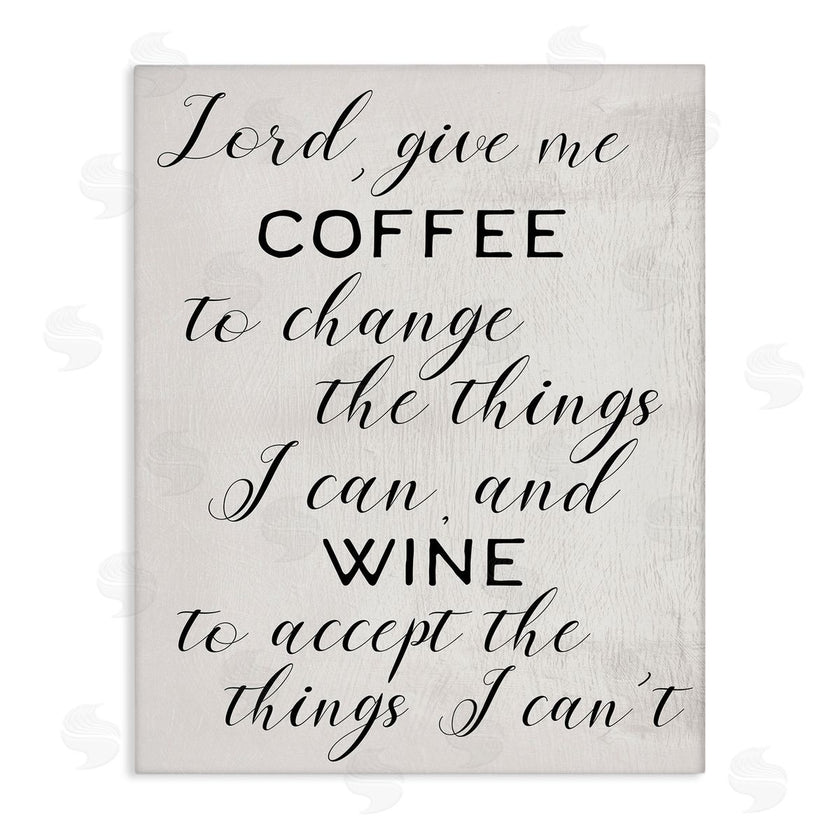 Stupell Studio | Lord, Give Me Coffee and Wine Kitchen Phrase