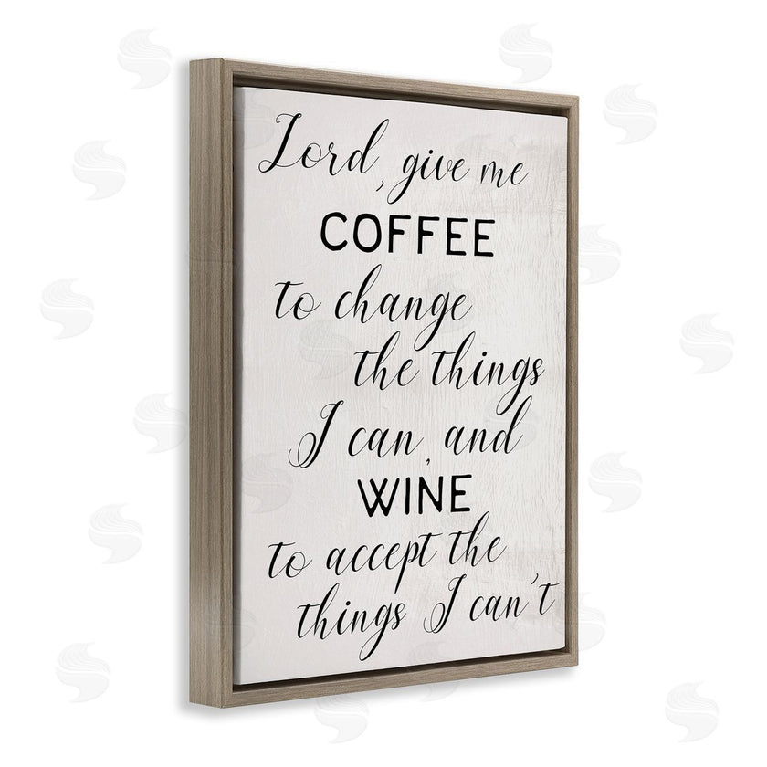 Stupell Studio | Lord, Give Me Coffee and Wine Kitchen Phrase