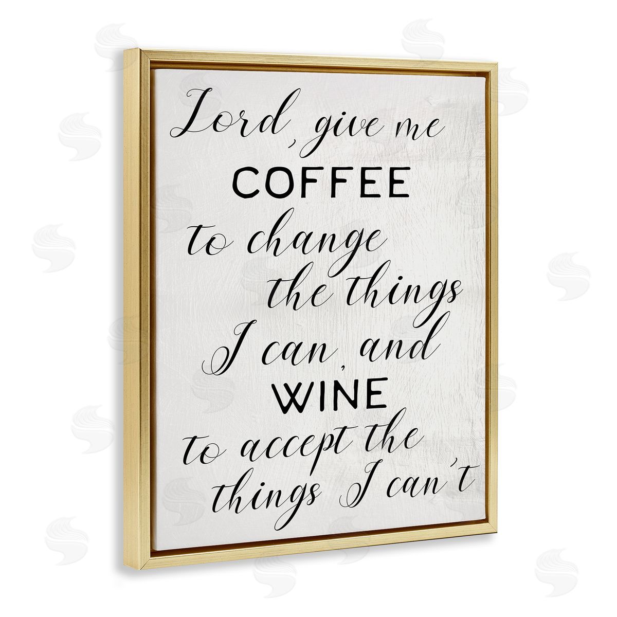 Stupell Studio Lord, Give Me Coffee and Wine Kitchen Phrase Gold Floater Frame Canvas Art