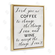 Stupell Studio | Lord, Give Me Coffee and Wine Kitchen Phrase