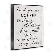 Stupell Studio | Lord, Give Me Coffee and Wine Kitchen Phrase