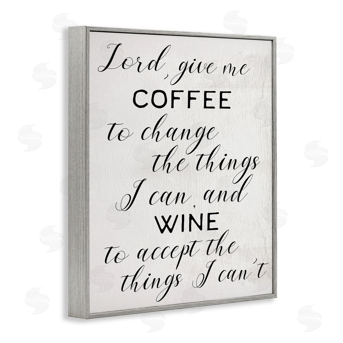 Stupell Studio Lord, Give Me Coffee and Wine Kitchen Phrase Gray Framed Giclee Wall Art