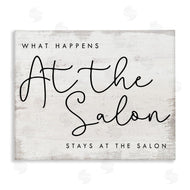 Stupell Studio | What Happens at the Salon Phrase Beauty Sentiments